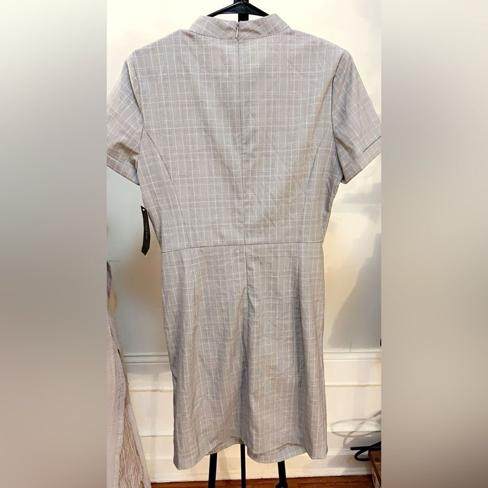 Zara mini dress with ruching detail gray work dress with short sleeves - Picture 3 of 3